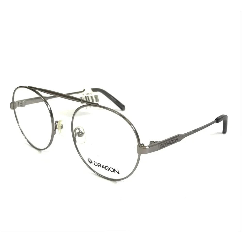 Dragon Eyeglasses Frames SHAY DR191 070 Gunmetal Gray Shiny Round 51-19-140